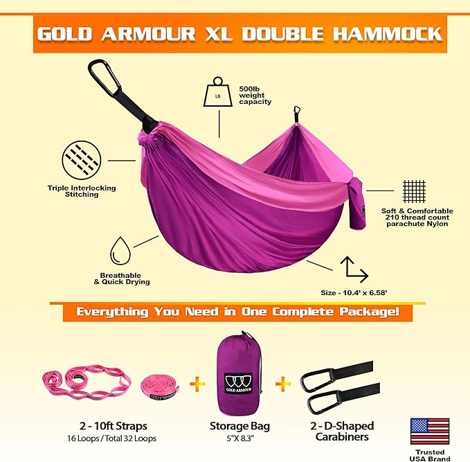 Gold Armour Camping Hammock - Image 2