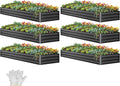 YITAHOME 6pcs 12x4x1 ft Galvanized Raised Garden Bed Kit, Large Metal Planter by YITAHOME