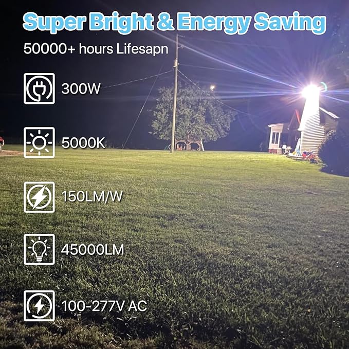 HYPERLITE Led Parking Lot Lights Outdoor 300W - Image 2