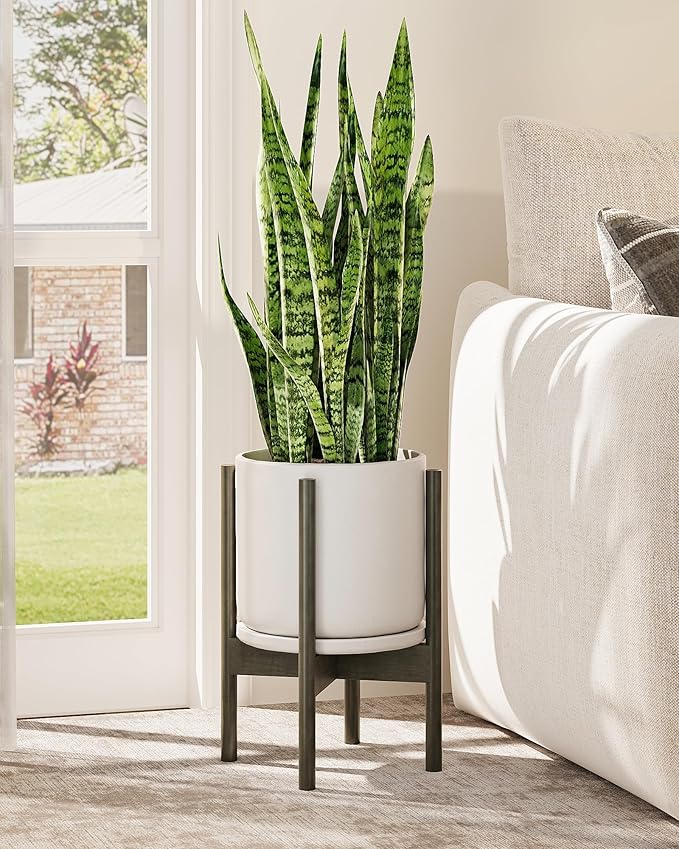 Adjustable Plant Stand Indoor, Bamboo Plant Stand Fits 8 9 10 11 12 Inches by Gentingbro
