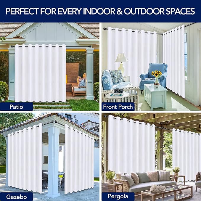 PureFit Outdoor Curtains for Patio Waterproof Weatherproof, UV and Fade - Image 5