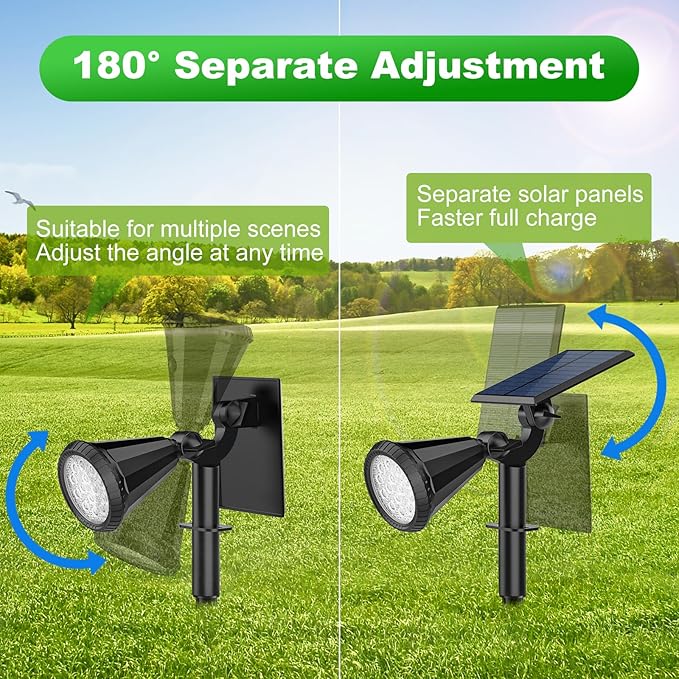 Solar Lights Outdoor Waterproof 180° Adjustable Landscape Spot Lights - Image 2