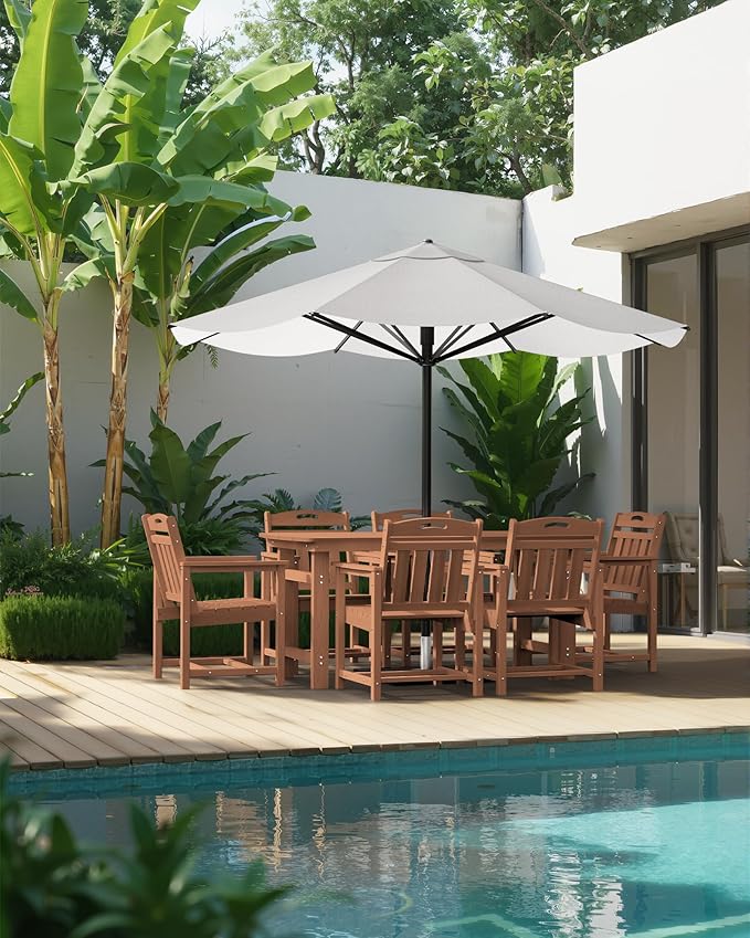 Outdoor Rectangle Dining Table, Heavy-Duty HDPE Table - Image 6