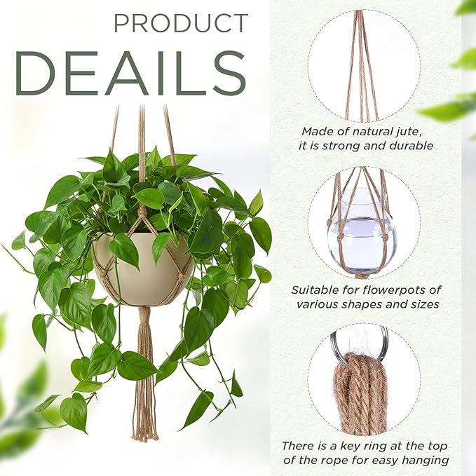 EBOOT 2 Pack 33 Inch Large Macrame Plant Hanger Rope to Hang Flower Pot Plant - Image 3
