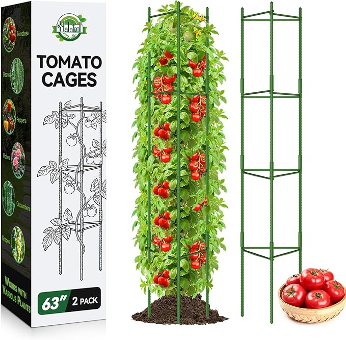 Halatool 2 Pack Tomato Cages for Garden, Garden Stakes Tomato Trellis for Pots by HALATOOL