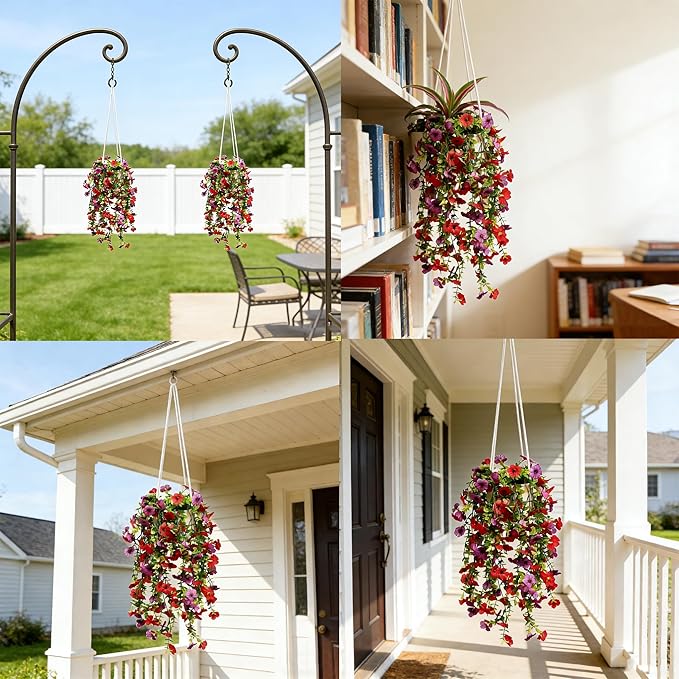 Artificial Flowers for Outdoors Fake Hanging Plants - Image 7