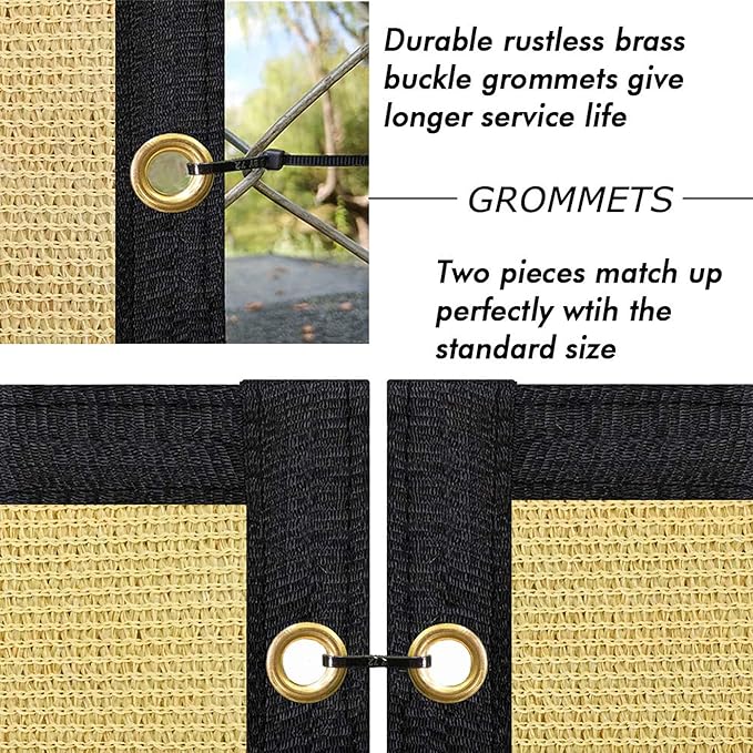 UPGRADE Privacy Fence Screen 6'x2' Sand Outdoor 90% Visibility Blockage 170 GSM - Image 4