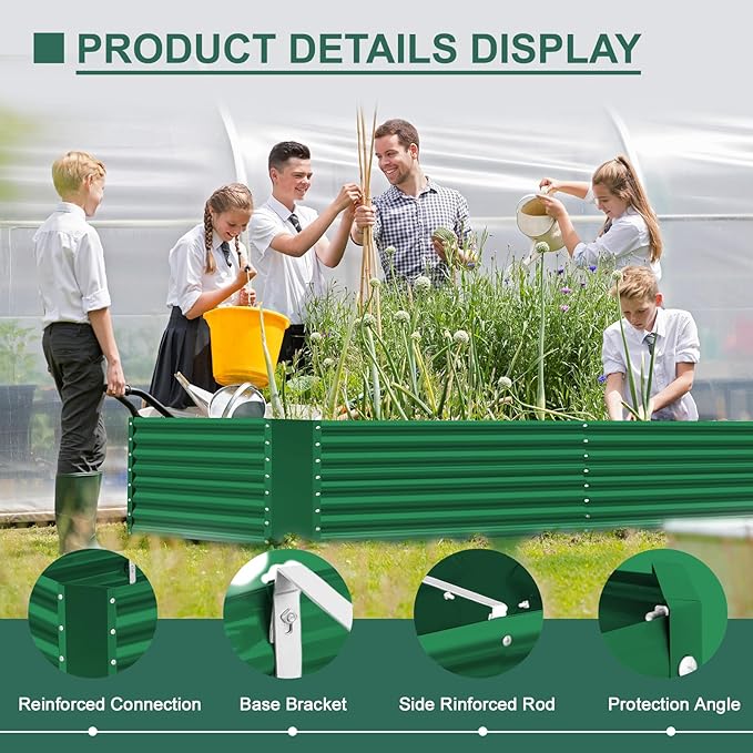 Land Guard 6x3x3ft Rectangular Galvanized Raised Garden Beds, Large-Capacity - Image 7