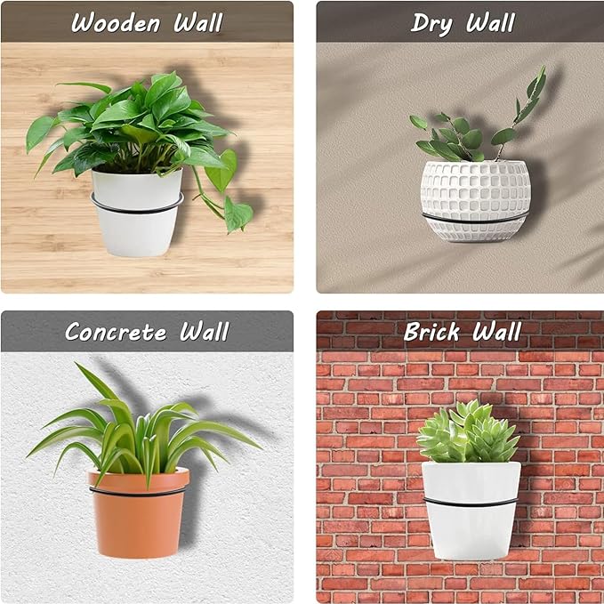 2 Pack 5 inch Flower Pot Holder Ring, Flower Pot Holder Ring Wall Mounted Set - Image 7