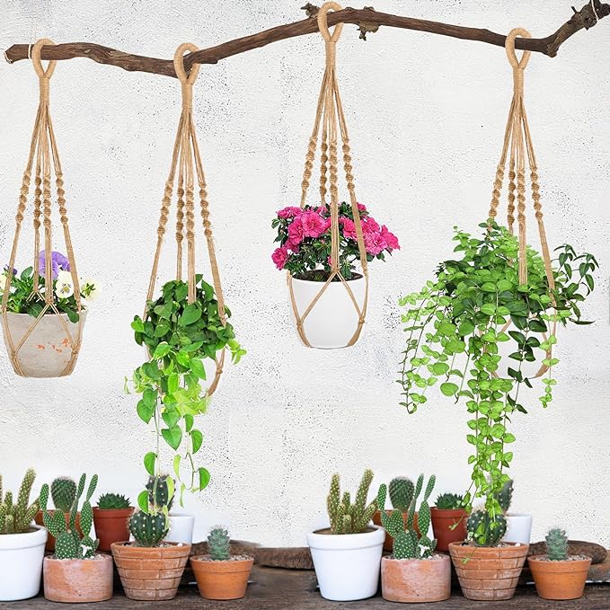 Augshy 27 Inch Macrame Plant Hanger, 2 Packs Plant Hangers - Image 5