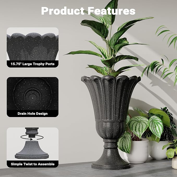 23" Tall Planters for Outdoor Plants Set of 2, Planter - Image 4