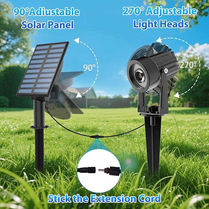 T-SUNUS Solar Spot Lights Blue Metal Outdoor Christmas Spotlights - Image 4