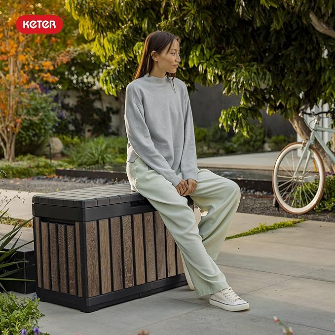 Keter Signature Everwood 50 Gallon Resin Deck Box - Image 6
