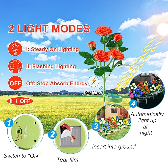Solar Flower Lights Outdoor - Image 6