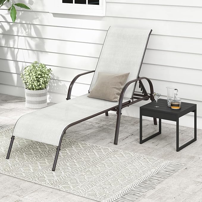 Giantex Set of 2 Patio Lounge Chair, Outdoor Chaise Lounge - Image 8
