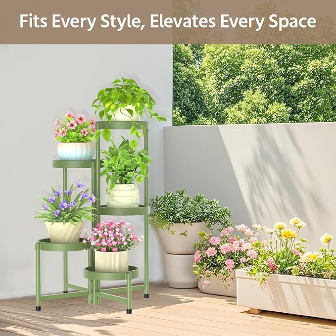 LASZOLA 5 Tiered Folding Plant Stand Indoor - Image 7