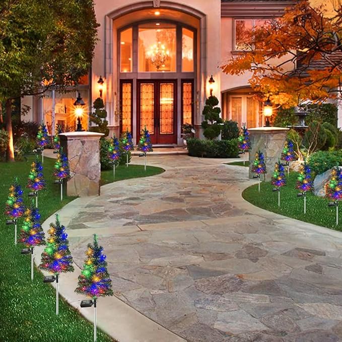 Solar Christmas Tree Garden Stake Lights Waterproof Christmas Decorations Tree - Image 7