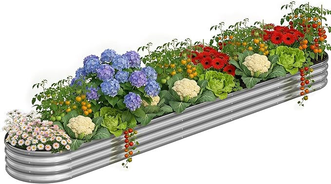 Galvanized Metal Raised Garden Bed Kit by Anmiro