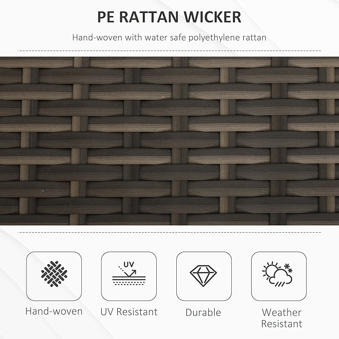 Outsunny 29 Gallon Patio Wicker Storage Bench, Outdoor PE Rattan Patio Furniture - Image 4