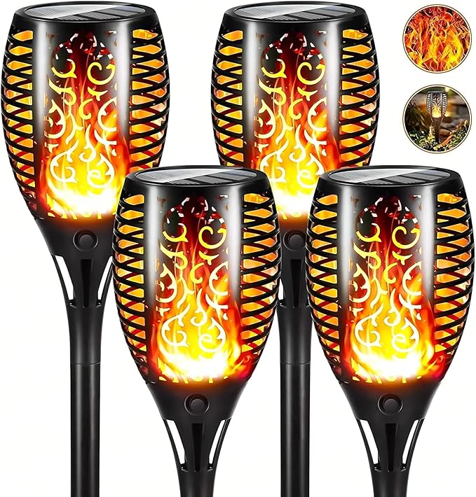 4 Pack Outdoor Solar Flame Light, Solar Lights Outdoor - Image 9