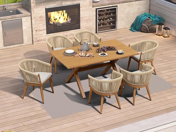 PURPLE LEAF 7 Pieces Outdoor Dining Set - Image 2
