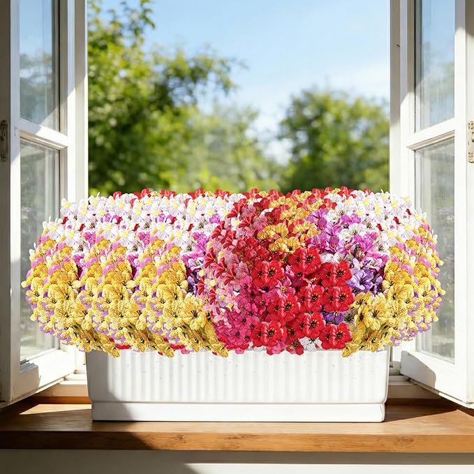 22 Pack Artificial Flowers for Outdoor Indoor Fake Plants, Faux Silk Flowers - Image 8