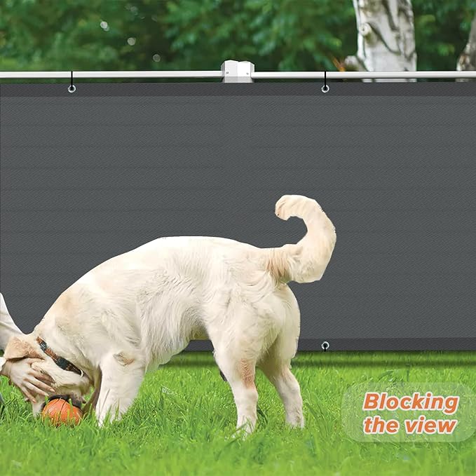 LOVE STORY 3.3'x19.7' Dark Grey Balcony Screen Privacy Fence Cover UV - Image 2