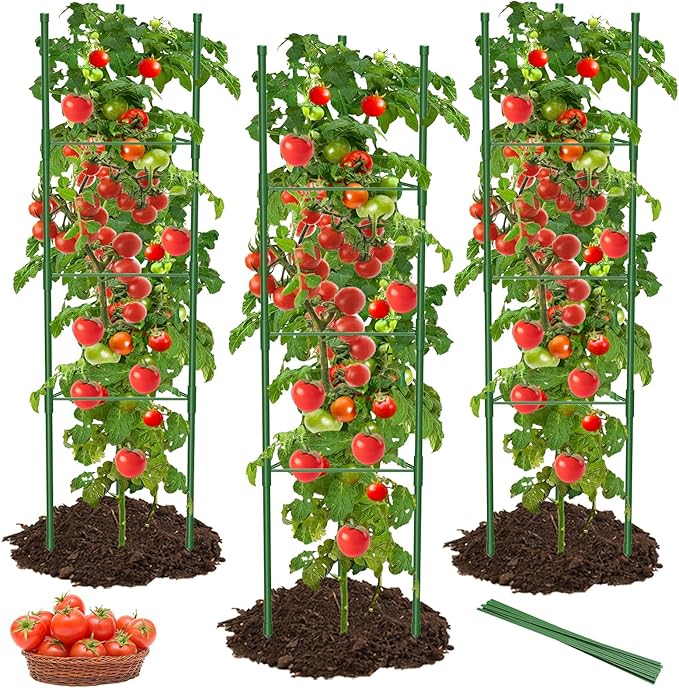 8 Pack Tomato Cages for Garden, 51in*13in Adjustable Tomatoes Plant Stakes by MYMULIKEHOME