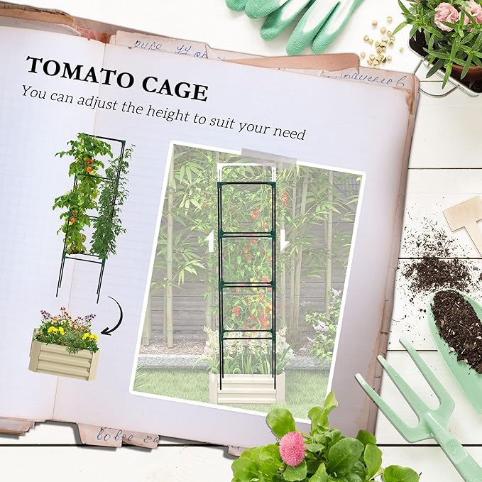 Outsunny Galvanized Raised Garden Bed, 73.5" Tall Outdoor Planter Box - Image 3