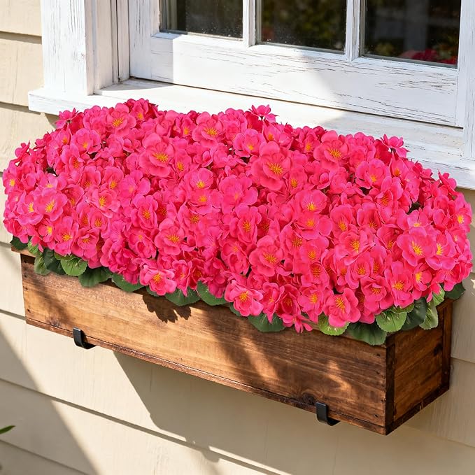 Artificial Geraniums Flowers for Outdoors, 6 Bundles Realistic Silk Fake - Image 6