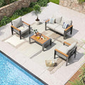 Aoxun Aluminum Patio Furniture Set 4 Seats, Oversized Outdoor Sectional by Aoxun