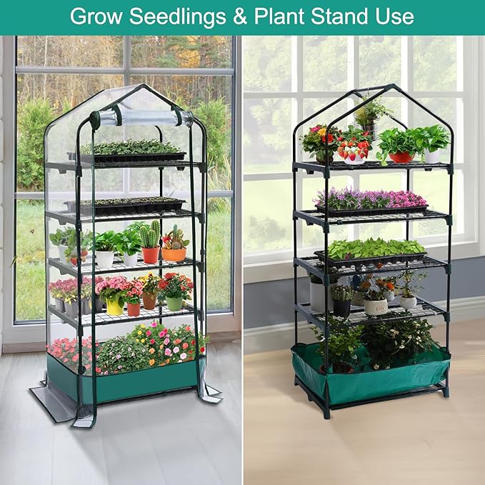 5 Tier Mini Greenhouse for Indoor Outdoor, Portable Green House - Image 7