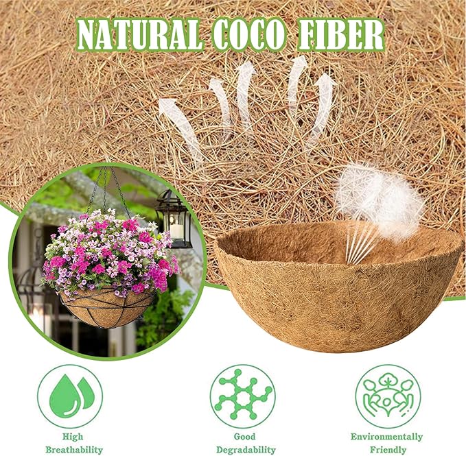 18 Inch 4 Pack Natural Coconut Fiber Liner - Image 2