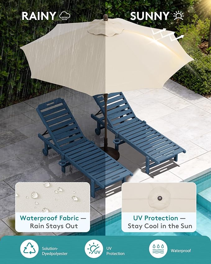 SERWALL Outdoor Chaise Lounge Set of 2 - Image 6