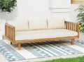 Merax Outdoor 3 Seater Daybed, Acacia Wood Day Bed Couch Sofa by Merax