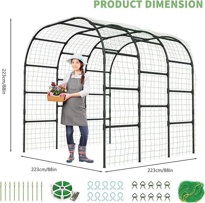DoCred Garden Arch Trellis for Climbing Plants, 88 Inch Large Garden Trellises - Image 3