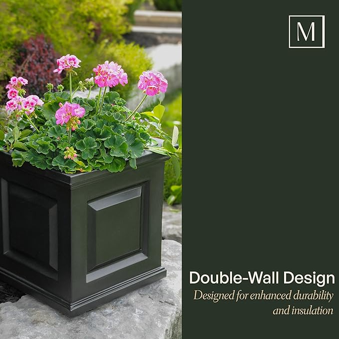 Mayne Nantucket 16-Inch Square Planter – Self-Watering, Weather-Resistant - Image 5