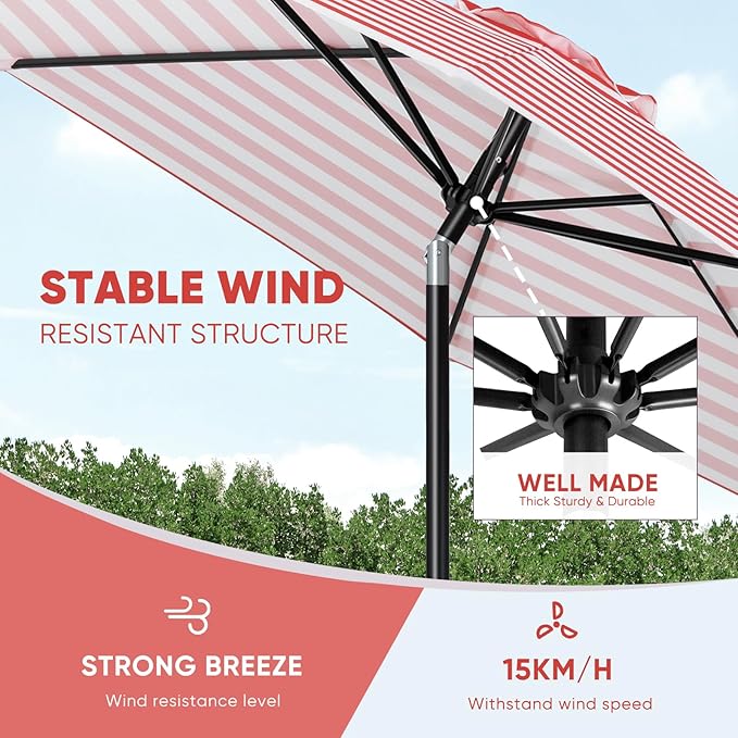 Tempera Patio Market Outdoor Table Umbrella - Image 6