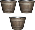 Classic Home and Garden Outdoor Round Whiskey Resin Flower Pot Barrel Planter by ClassicHomeandGarden