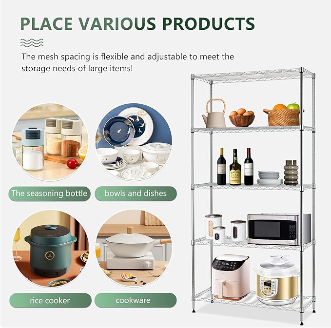 BestOffice | 5-Tier Wire Storage Shelves - Image 4
