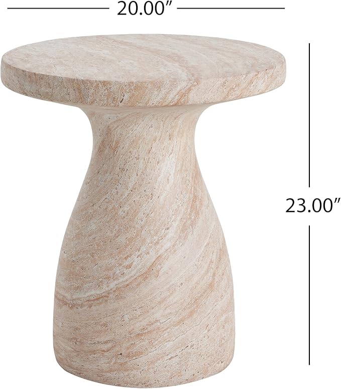 Christopher Knight Home Jayme 22.5" Indoor Outdoor Round Top Accent Side Table - Image 2