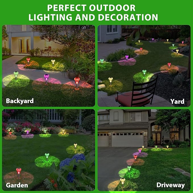 Solar Lights Outdoor, 8 Pack Mushroom Lights Outside Waterproof, Solar Powered - Image 6