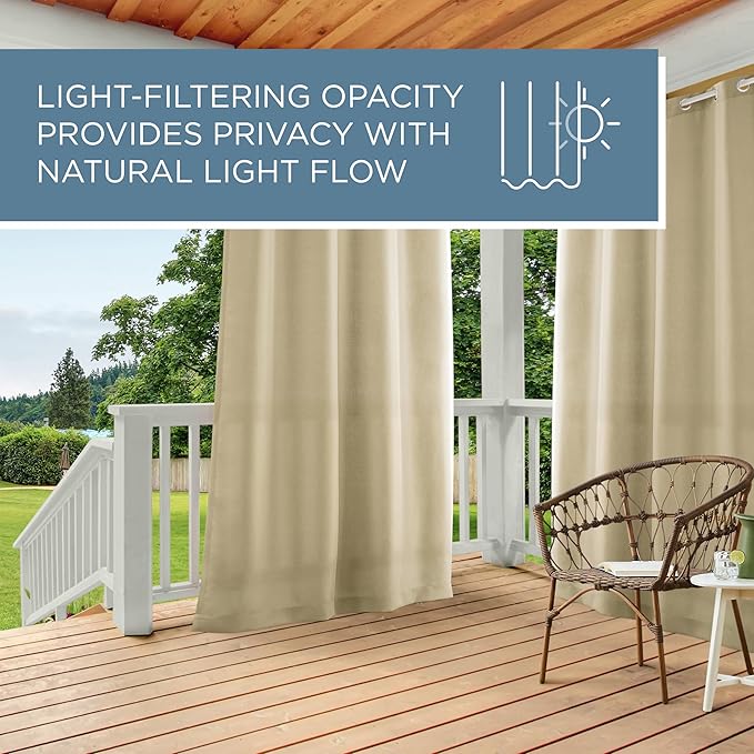 TOWN & COUNTRY BASICS Cabana Solid Heavyweight Indoor Outdoor Curtains - Image 8