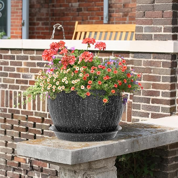12/10/9 inch Large Flower Pots, 3 Set Big Plant Pots - Image 6