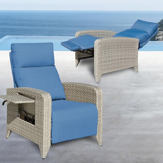 Outdoor Recliner Chairs Set of 2, Reclining Patio Chairs by zzw