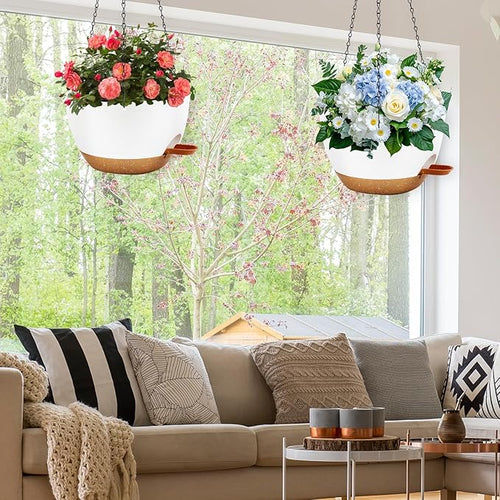 12 inch Hanging Planters for Indoor Plants, 2 Pack Self-Watering Hanging - Image 2