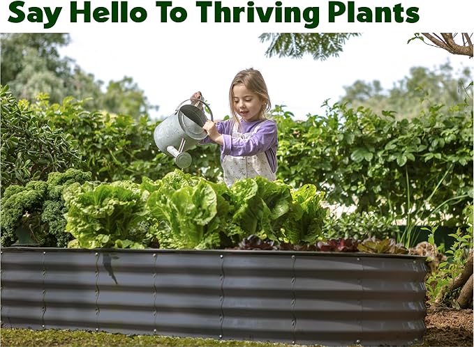 Plant & Plot Galvanized Raised Garden Beds Outdoor // 8×4×1 ft Planter Raised - Image 4