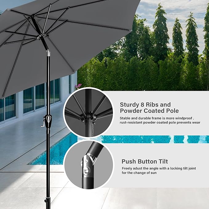 Simple Deluxe 9' Patio Umbrella Outdoor Table Market Yard Umbrella - Image 5