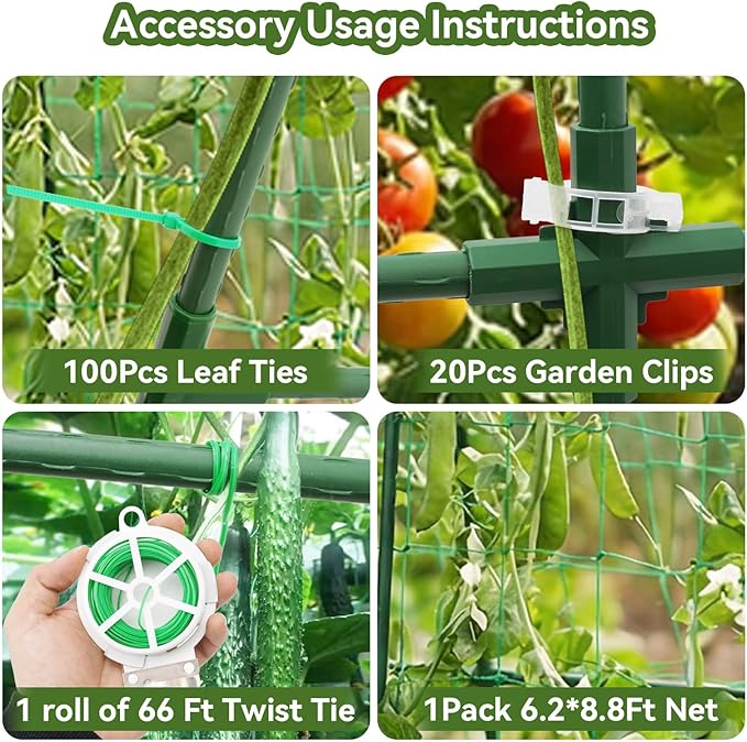 2 Pack Cucumber Trellis for Raised Bed, U-Shape Garden Trellis for Climbing - Image 7