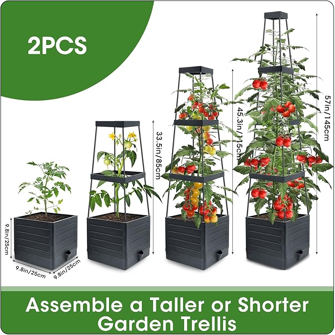 MQFORU 2 Packs Raised Garden Bed Tomato Planter - Image 5